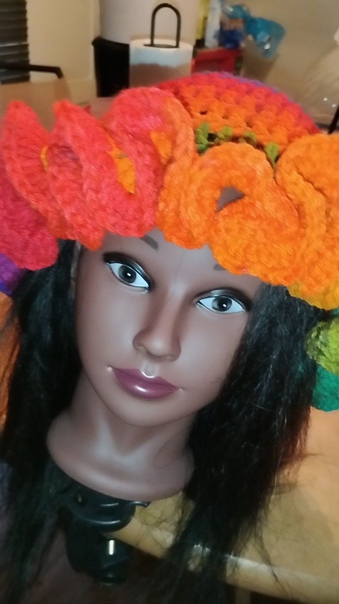 Crochet ruffle hat